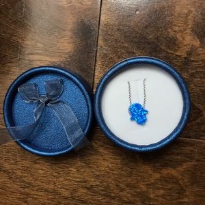 Sea blue Hamsa necklace